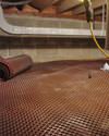 Crawl space drainage matting installed in a home in Colchester