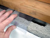 Clear plastic vapor barrier covering for block walls in Quincy, Macomb, Kirksville