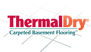 ThermalDry® carpeted basement floor tiles