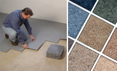 Basement subfloor matting and basement carpeting in Illinois, Iowa, and Missouri