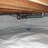 A heating duct extends along this sealed crawl space in Fairfield.