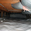 A sealed crawl space with an insulated hot air duct in Kirksville.