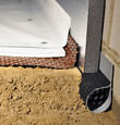 Canton installation of SilverGlo™ insulation with our crawl space pipe, drainage matting, floor insulation, and crawl space moisture barrier.
