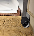 A crawl space encapsulation and insulation system, complete with drainage matting for flooded crawl spaces in Mount Sterling