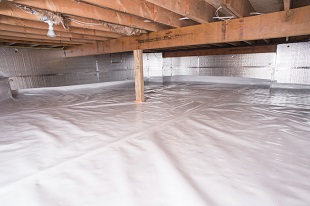 A complete crawl space vapor barrier in Palmyra installed by our contractors