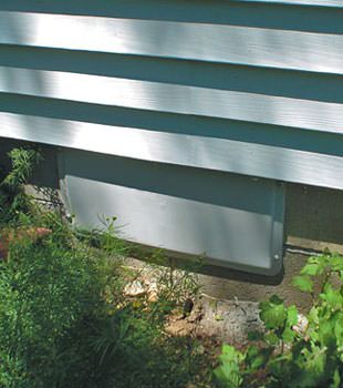A gray crawl space vent cover in Memphis