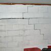 A buckling foundation wall in a Warsaw home.