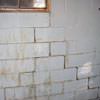 A cracked foundation wall near a window in a Elliott home