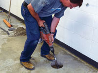 Coring the concrete of a concrete slab floor in Kahoka