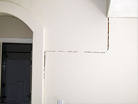 Drywall cracking due to foundation settlement in West Point