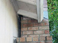 A chimney leaning away from the home on a Warsaw foundation