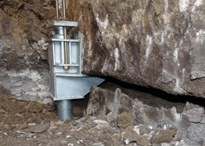 A properly installed foundation push pier system in Macomb repaired by our foundation contractors.