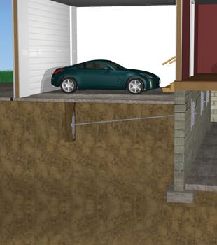 Graphic depiction of a street creep repair in a Astoria home