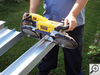 Cutting the wall brace system for an i-beam foundation repair in Kahoka