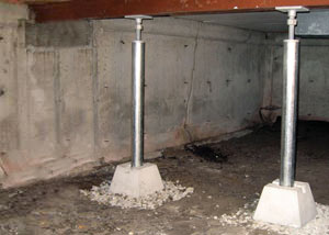 Crawl space jack post installation Mendon