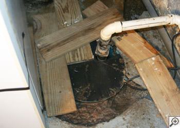 An ugly, clogged sump pump system in Palmyra, Illinois, Iowa, and Missouri
