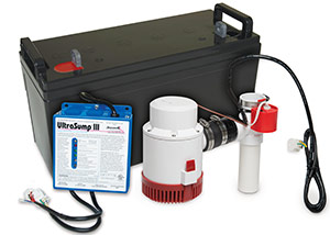 a battery backup sump pump system in Canton
