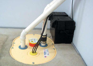 Mason City installation of a submersible sump pump system