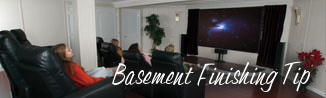 a waterproofed basement that has been finished into a family room in Fairfield