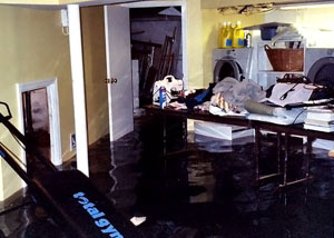 A laundry room flood in Hamilton, with several feet of water flooded in.