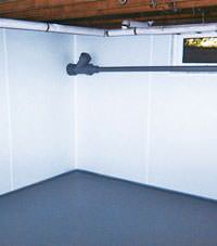 Plastic basement wall panels installed in a West Burlington, Illinois, Iowa, and Missouri home