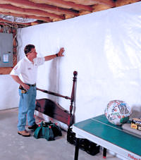 Plastic 20-mil vapor barrier for dirt basements, West Burlington, Illinois, Iowa, and Missouri installation