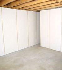 Unfinished basement insulated wall covering in West Burlington, Illinois, Iowa, and Missouri